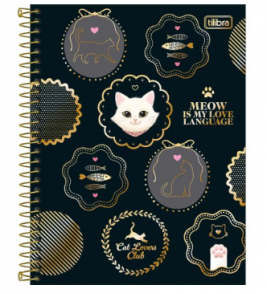 Caderno espiral capa dura 10 matérias 120 folhas cats colegial Tilibra