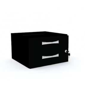 Gaveteiro aéreo mxg-02 preto com 2 gavetas aço com chave para mx-120 Pandin