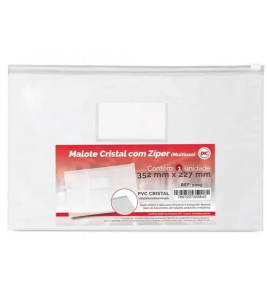 Pasta malote cristal com ziper 352mmx227mm Dac