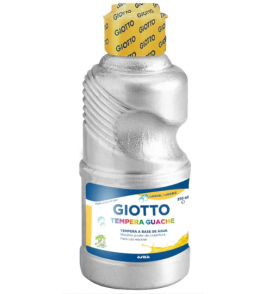 Tinta guache tempera prateado 250ml Giotto