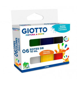Pintura a dedo com 6 cores 15ml Giotto