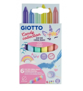 Giz de cera 6 cores maxi candy cores pastel Giotto
