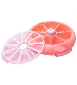 Porta comprimido plástico giratório rosa 9cm Lyor 