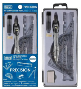 Kit para desenho geométrico com 7 peças precision acr Tilibra