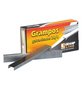 Grampo 26/6 galvanizado caixa com 5000 para 20 folhas Gramp Line