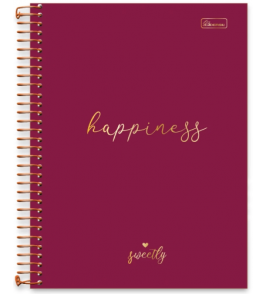 Caderno capa dura 15 matérias 248 folhas sweetly universitário unid. Cadersil