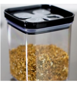 Porta condimento plástico hermético com tampa preta 300ml Injeplastec 