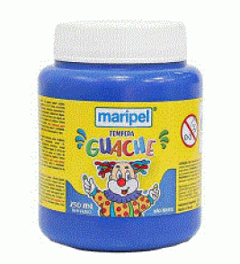 Tinta guache tempera azul 250ml Maripel