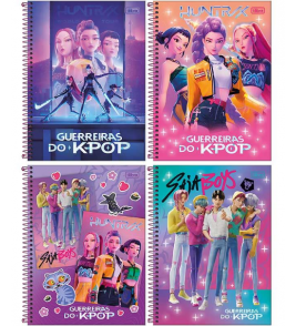 Caderno espiral capa dura 10 matérias 160 folhas guer do kpop universitário Tilibra