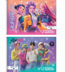 Caderno espiral capa dura de desenho 80 folhas guer do kpop Tilibra
