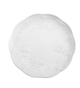 Prato sobremesa porcelana branco butterfly 19x2cm Lyor