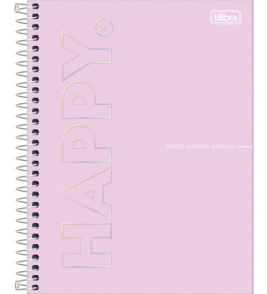 Caderno espiral capa dura 10 matérias 160 folhas happy colegial Tilibra