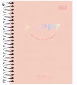 Agenda espiral happy 176 folhas cores m4 Tilibra