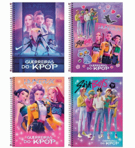 Caderno espiral capa dura 1 matéria 80 folhas guer do kpop universitária Tilibra