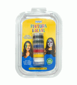  Tinta facial cremosa com 6 cores 4gr Maripel