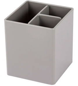 Porta caneta lápis modular com divisórias cinza Maxcril/Waleu