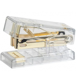 Grampeador mini para 20 folhas holic cristal/ouro 26/6 Tris