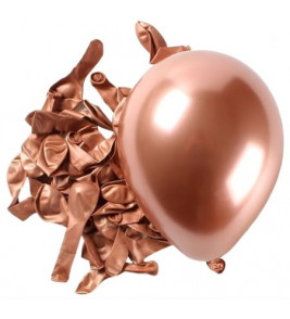 Balão liso 5 cromado rose gold com  25 unidades Fest Ball
