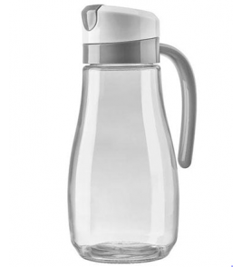 Jarra de vidro paládio transparente com tampa branca e cinza 950ml Hauskraft