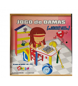 Jogo de damas adaptado em braille 24 peças mdf Carlu