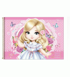 Caderno espiral capa dura de desenho 80 folhas mm jolie
