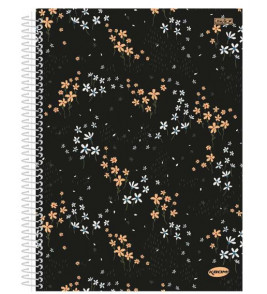 Caderno espiral capa dura 12 matérias 240 folhas kbom feminino universitário São Domingos