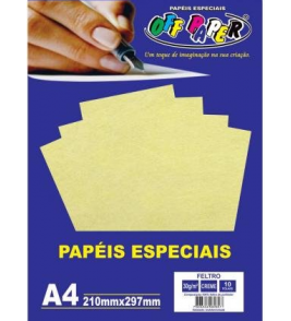 Feltro a4 creme 30g 10 folhas Off Paper