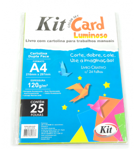 Livro criativo a4 com dupla face 120gr luminoso 24 folhas Kit