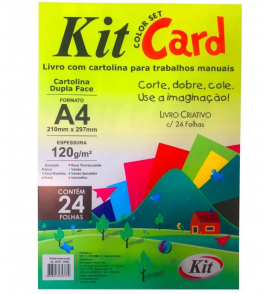 Livro criativo a4 com dupla face 120gr cores 24 folhas Kit