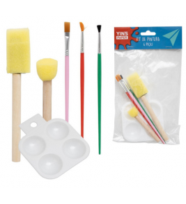 Kit pincel com 6 unidade pincel, batedor, paleta Yins Paper