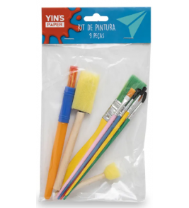 Kit pincel com 9 unidades pincel batedor Yins Paper