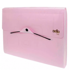 Pasta sanfonada A4 com 12 divisórias rosa fine Dello