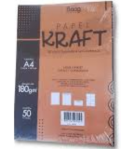 Papel a4 kraft 180gr com 50 folhas Bahia Artes Graficas