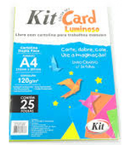 Livro criativo a4 com dupla face 120gr luminoso 25 folhas Kit