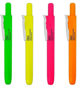 Marcador de texto retrátil neon cores Tilibra