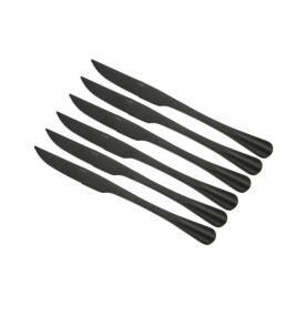 Faca inox preto para churrasco 6 unidades positano 23cm Lyor