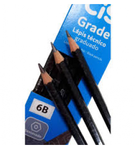 Lápis de escrever grafite n°6b nataraj preto sextavado Cis