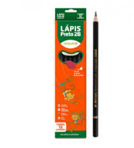 Lápis de escrever grafite n°6b técnico preto sextavado Leo e Leo