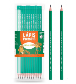 Lápis de escrever grafite hb verde sextavado Leo e Leo