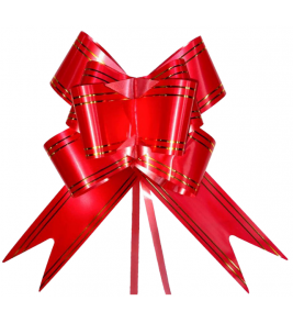 Laço fácil para presente 47cm vermelho e dourado Make+