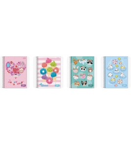 Caderno espiral capa dura 12 matérias 240 folhas like+ feminino universitário Tilibra