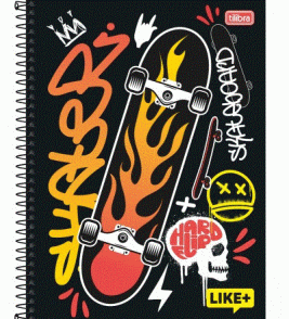 Caderno espiral capa dura 20 matérias 400 folhas like+ masculina universitário Tilibra