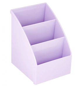 Porta objeto multiuso com 3 divisórias lilás pastel Maxcril/Waleu