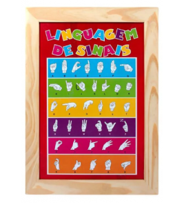 Painel ilustrado em libras mdf Fundamental Brinquedos 
