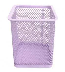 Porta caneta lápis quadrado aramado lilás 13667 Kit