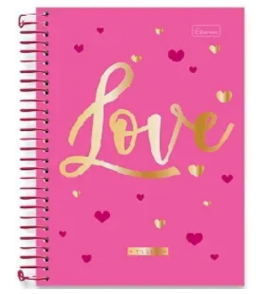 Caderno espiral capa dura 15 matérias 240 folhas its love coleg unid. Cadersil
