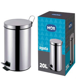 Lixeira inox 20 litros com pedal e balde ágata Mor
