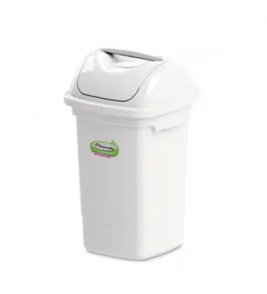 Lixeira plástica com tampa basculante 30 litros branca Plasvale