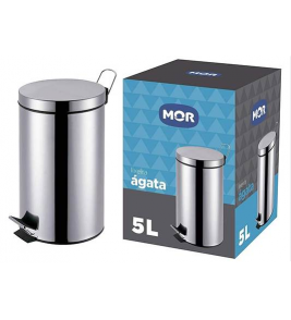 Lixeira inox 5lts com pedal e balde Agata Mor