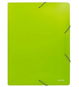 Pasta A4 fina com elástico verde limão neon A02 Plascony